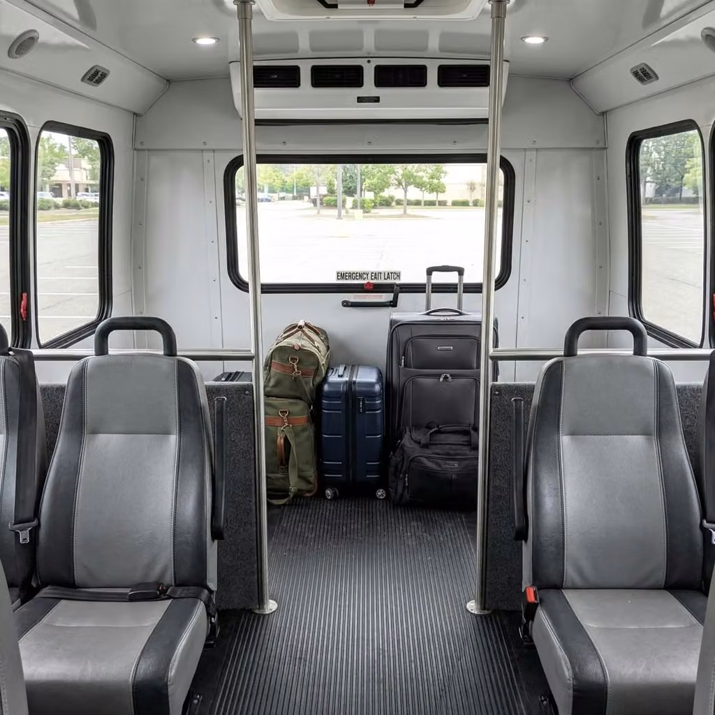 west melbourne 35 passenger minibus luggage area