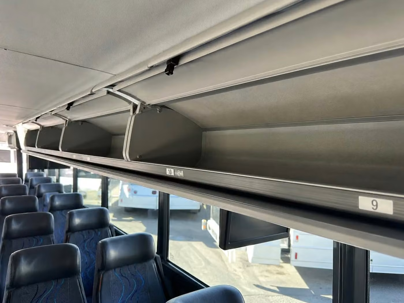west melbourne 56 passenger charter bus overhead storage