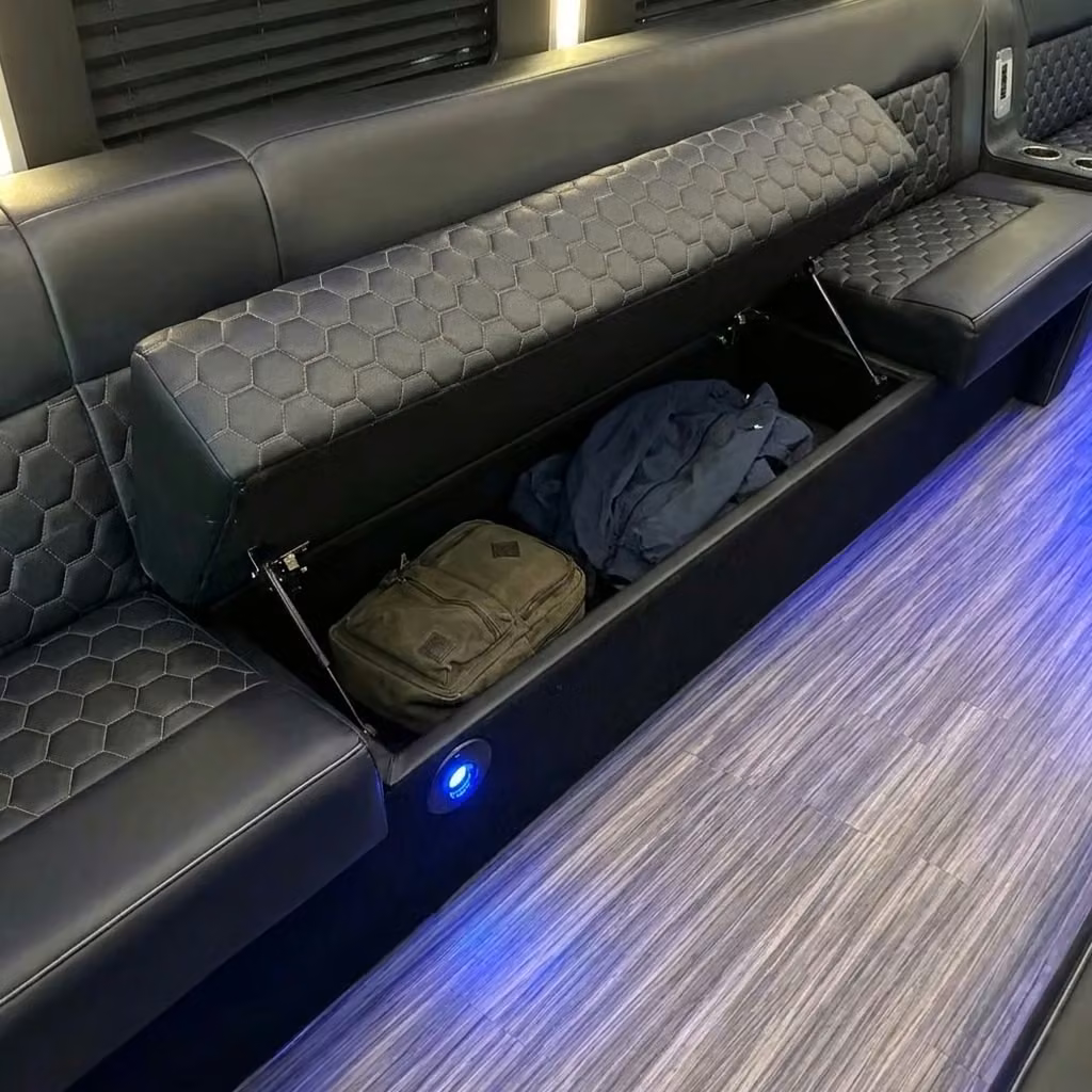 west melbourne party bus under seat storage
