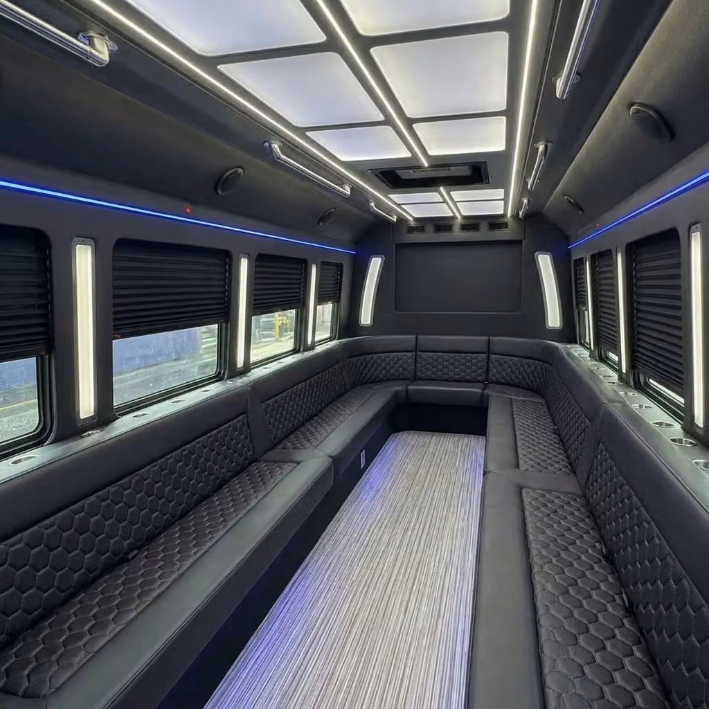 west melbourne party bus wraparound seating